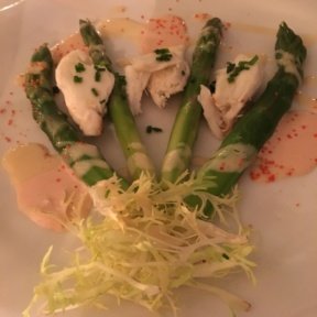 Gluten-free asparagus dish from Homestead Inn